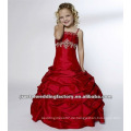 2012 heißes rotes wulstiges appliqued mit Rüschen besetztes Ballkleid nach Maß Festzugkleid-Blumenmädchenkleider CWFaf4135